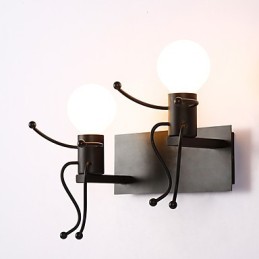 Tvar robota Vintage Metal Industrial Loft Rustikálne nástenné nástenné svietidlo Bar Kaviareň Vstupná chodba Nástenná lampa Čierna Biela Voliteľné