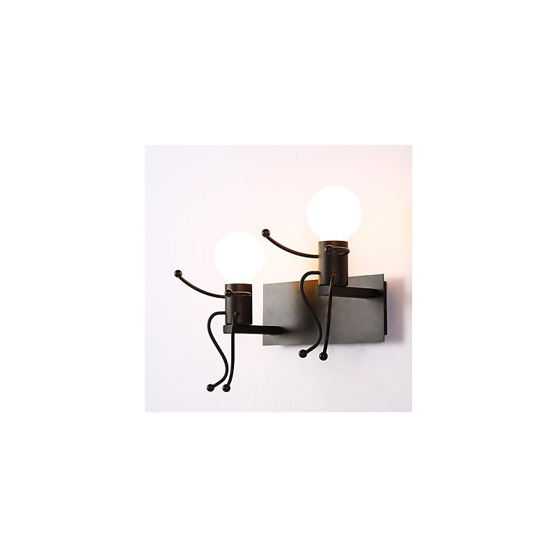 Tvar robota Vintage Metal Industrial Loft Rustikálne nástenné nástenné svietidlo Bar Kaviareň Vstupná chodba Nástenná lampa Čierna Biela Voliteľné