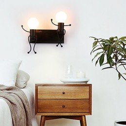 Tvar robota Vintage Metal Industrial Loft Rustikálne nástenné nástenné svietidlo Bar Kaviareň Vstupná chodba Nástenná lampa Čierna Biela Voliteľné