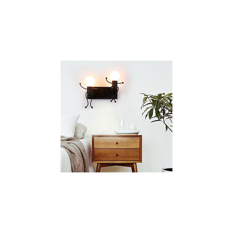 Tvar robota Vintage Metal Industrial Loft Rustikálne nástenné nástenné svietidlo Bar Kaviareň Vstupná chodba Nástenná lampa Čierna Biela Voliteľné