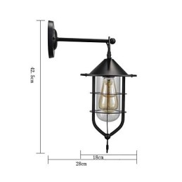 Nástenná lampa v európskom štýle balkónová ulička vonkajšia lampa retro priemyselný veterný bar nádvorie schody spálňa stena
