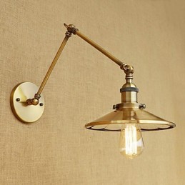 Rustic Lodge Country Retro galvanicky pokovovaná funkcia pre okolité svetlo s výkyvným ramenom v mini štýle