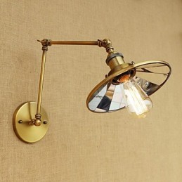 Rustic Lodge Country Retro galvanicky pokovovaná funkcia pre okolité svetlo s výkyvným ramenom v mini štýle