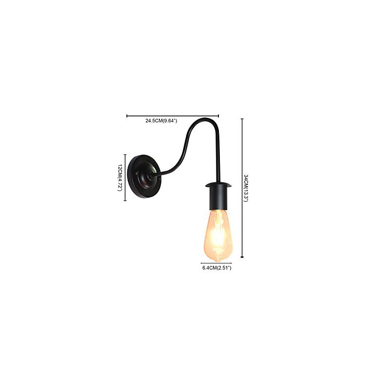 Nástenné svietidlá Nástenné železo Nástenná lampa Dumb Black Lightsaber Lamp On Wall