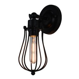 Maľovaná oceľová nástenná lampa Dumb Black Americká káva Dekorácia Retro nástenná lampa so svetelným mečom na stene