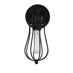 Maľovaná oceľová nástenná lampa Dumb Black Americká káva Dekorácia Retro nástenná lampa so svetelným mečom na stene