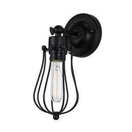 Maľovaná oceľová nástenná lampa Dumb Black Americká káva Dekorácia Retro nástenná lampa so svetelným mečom na stene