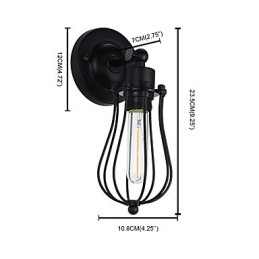 Maľovaná oceľová nástenná lampa Dumb Black Americká káva Dekorácia Retro nástenná lampa so svetelným mečom na stene