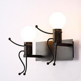 Nástenná lampa American Country Iron Nástenná lampa do kreatívnej spálne Nočná nástenná lampa Warm Aisle Villain