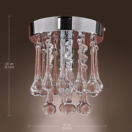 Moderný moderný krištáľový mini štýl chrómový zapustený držiak