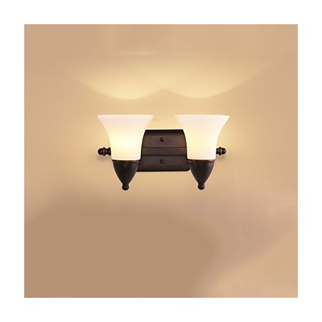 Rustic Lodge Black Oxide Finish Funkcia na ochranu očí Nástenné svietidlo s okolitým svetlom Rustic Lodge Black Oxide Finish Funkcia na ochranu očí Nástenné svietidlo s okolitým svetlom