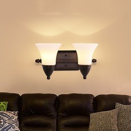 Rustic Lodge Black Oxide Finish Funkcia na ochranu očí Nástenné svietidlo s okolitým svetlom