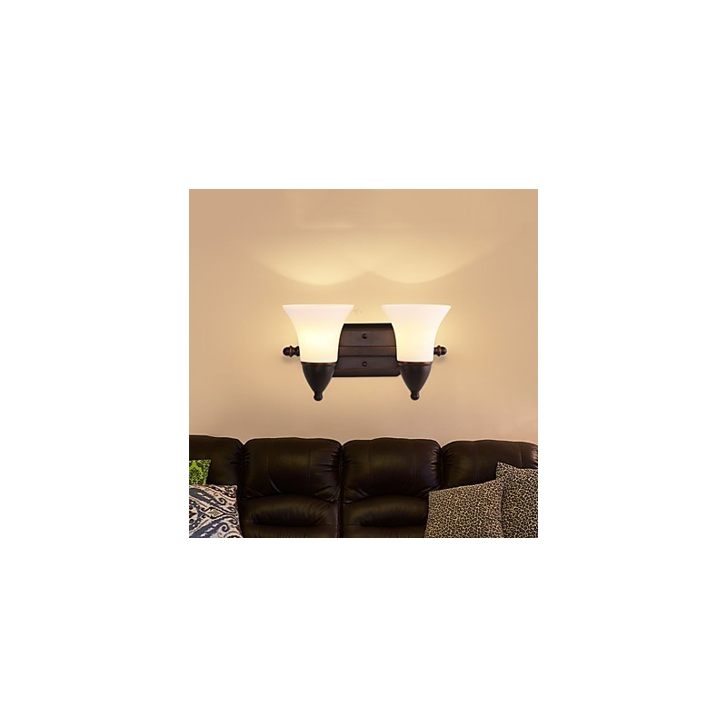Rustic Lodge Black Oxide Finish Funkcia na ochranu očí Nástenné svietidlo s okolitým svetlom