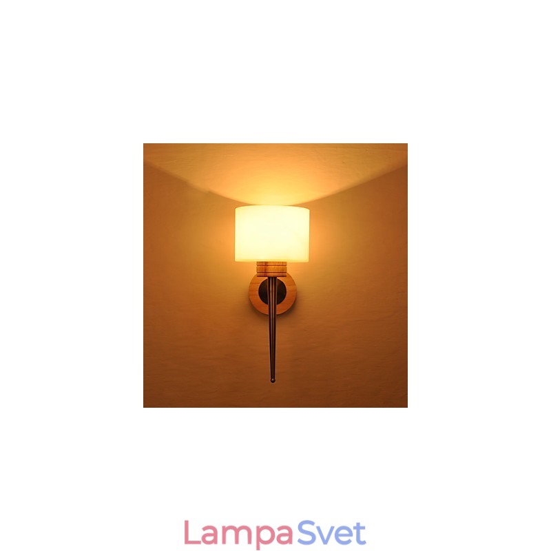 Jednoduchá nástenná lampa Nočná stolová lampa so skleneným tienidlom a masívnym drevom do spálne komoda Detská izba v obývačke