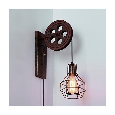 Priemyselná retro železná nástenná lampa Creative Personality Lift Kladka Priemyselná retro železná nástenná lampa Creative Personality Lift Kladka