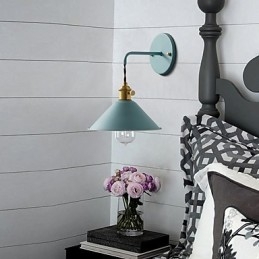 Nástenná lampa s jednoduchými priemyselnými hlavovými žiarovkami v mini veľkosti Vintage Retro Village Kovové nástenné svietidlo svietidlo do uličky