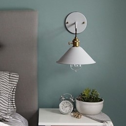 Nástenná lampa s jednoduchými priemyselnými hlavovými žiarovkami v mini veľkosti Vintage Retro Village Kovové nástenné svietidlo svietidlo do uličky