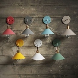Nástenná lampa s jednoduchými priemyselnými hlavovými žiarovkami v mini veľkosti Vintage Retro Village Kovové nástenné svietidlo svietidlo do uličky