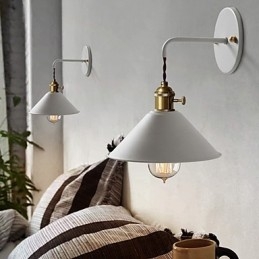 Nástenná lampa s jednoduchými priemyselnými hlavovými žiarovkami v mini veľkosti Vintage Retro Village Kovové nástenné svietidlo svietidlo do uličky