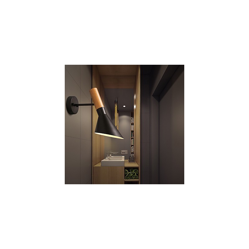 Nástenné nástenné svietidlá v štýle Severnej Európy Drevo zrná Kovová Obývacia izba Reštaurácia Nastaviteľný uhol osvetlenia