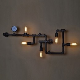 Podkrovné priemyselné nástenné svietidlá Starožitné nástenné svietidlá Edison so žiarovkami Nástenná lampa Vintage Pipe pre osvetlenie obývacej izby