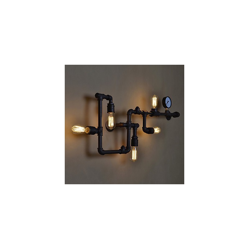 Podkrovné priemyselné nástenné svietidlá Starožitné nástenné svietidlá Edison so žiarovkami Nástenná lampa Vintage Pipe pre osvetlenie obývacej izby