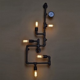 Podkrovné priemyselné nástenné svietidlá Starožitné nástenné svietidlá Edison so žiarovkami Nástenná lampa Vintage Pipe pre osvetlenie obývacej izby
