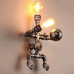 Loft Vodné potrubie Nástenné svietidlá Retro priemyselný štýl Kreatívny dizajn robota Kovová reštaurácia Kaviareň Bary Barový stôl Nástenné nástenné svietidlá