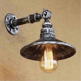 Nástenná nástenná lampa na vodnú fajku v industriálnom štýle, svetlostrieborná