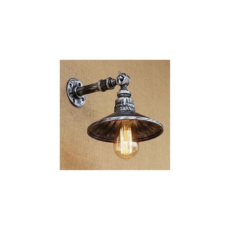 Nástenná nástenná lampa na vodnú fajku v industriálnom štýle, svetlostrieborná