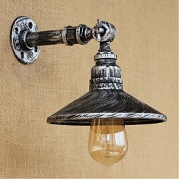Nástenná nástenná lampa na vodnú fajku v industriálnom štýle, svetlostrieborná