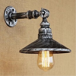 Nástenná nástenná lampa na vodnú fajku v industriálnom štýle, svetlostrieborná