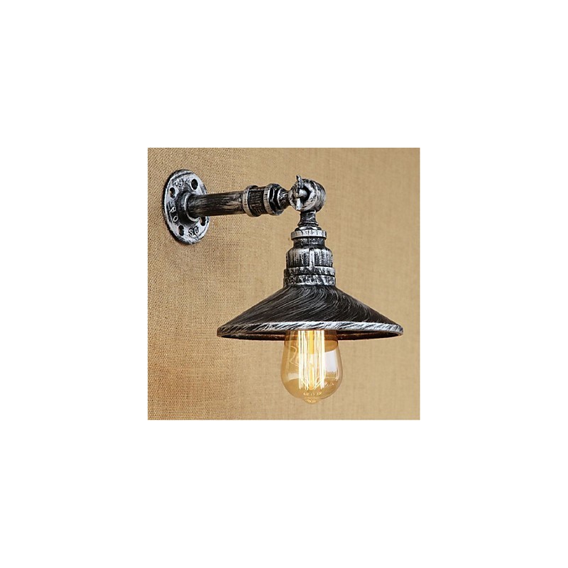 Nástenná nástenná lampa na vodnú fajku v industriálnom štýle, svetlostrieborná
