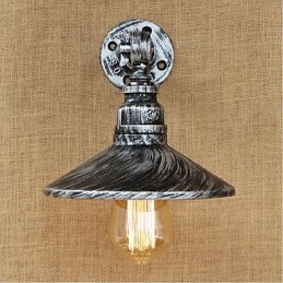 Nástenná nástenná lampa na vodnú fajku v industriálnom štýle, svetlostrieborná
