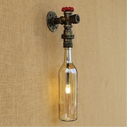 Jantárová vodná nástenná lampa s vypínačom