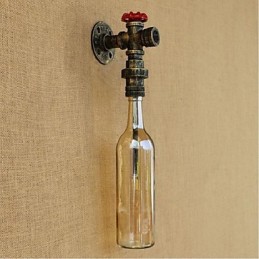 Jantárová vodná nástenná lampa s vypínačom