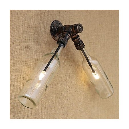 Retro American Village Kreatívny priemysel Wind Designer Nástenná lampa na fľašu s vodou Svetlomodrá Transparentná Retro American Village Kreatívny priemysel Wind Designer Nástenná lampa na fľašu s vodou Svetlomodrá Transparentná