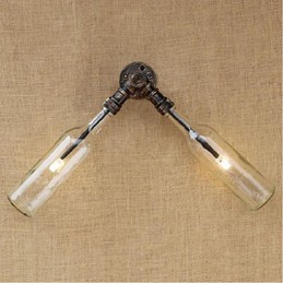 Retro American Village Kreatívny priemysel Wind Designer Nástenná lampa na fľašu s vodou Svetlomodrá Transparentná
