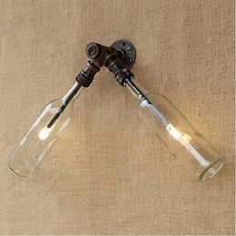 Retro American Village Kreatívny priemysel Wind Designer Nástenná lampa na fľašu s vodou Svetlomodrá Transparentná