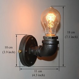 Simple Retro Industrial Iron Pipe Dekoratívne nástenné svietidlo Wall Fixture