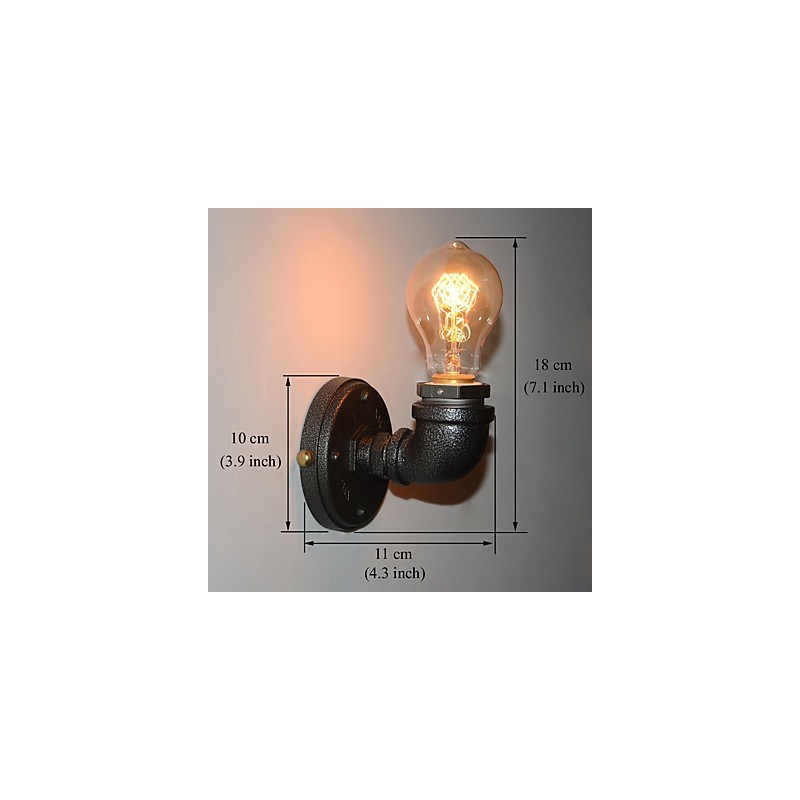 Simple Retro Industrial Iron Pipe Dekoratívne nástenné svietidlo Wall Fixture
