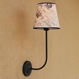 Moderný stručný módny bar reštaurácia Nostalgické raňajky látkový poťah nástenná lampa tepané železo ohyb