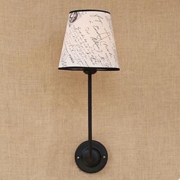 Moderný stručný módny bar reštaurácia Nostalgické raňajky látkový poťah nástenná lampa tepané železo ohyb