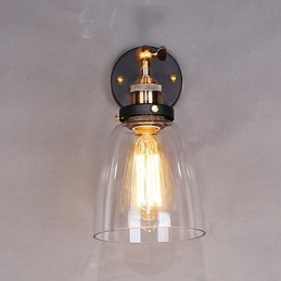 Industriálny Edison Jednoduchosť Sklenené nástenné nástenné svietidlo Kovový základný uzáver Jedáleň Študovňa Kancelársky predsieň Svetlo na stenu