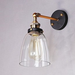 Industriálny Edison Jednoduchosť Sklenené nástenné nástenné svietidlo Kovový základný uzáver Jedáleň Študovňa Kancelársky predsieň Svetlo na stenu
