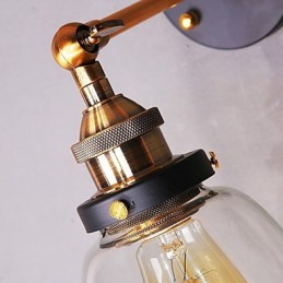 Industriálny Edison Jednoduchosť Sklenené nástenné nástenné svietidlo Kovový základný uzáver Jedáleň Študovňa Kancelársky predsieň Svetlo na stenu