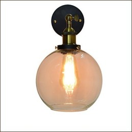 Železná nástenná lampa Čierna Jednoduchá retro nástenná lampa Jednohlavá dekoratívna nástenná lampa európskeho štýlu