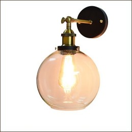 Železná nástenná lampa Čierna Jednoduchá retro nástenná lampa Jednohlavá dekoratívna nástenná lampa európskeho štýlu