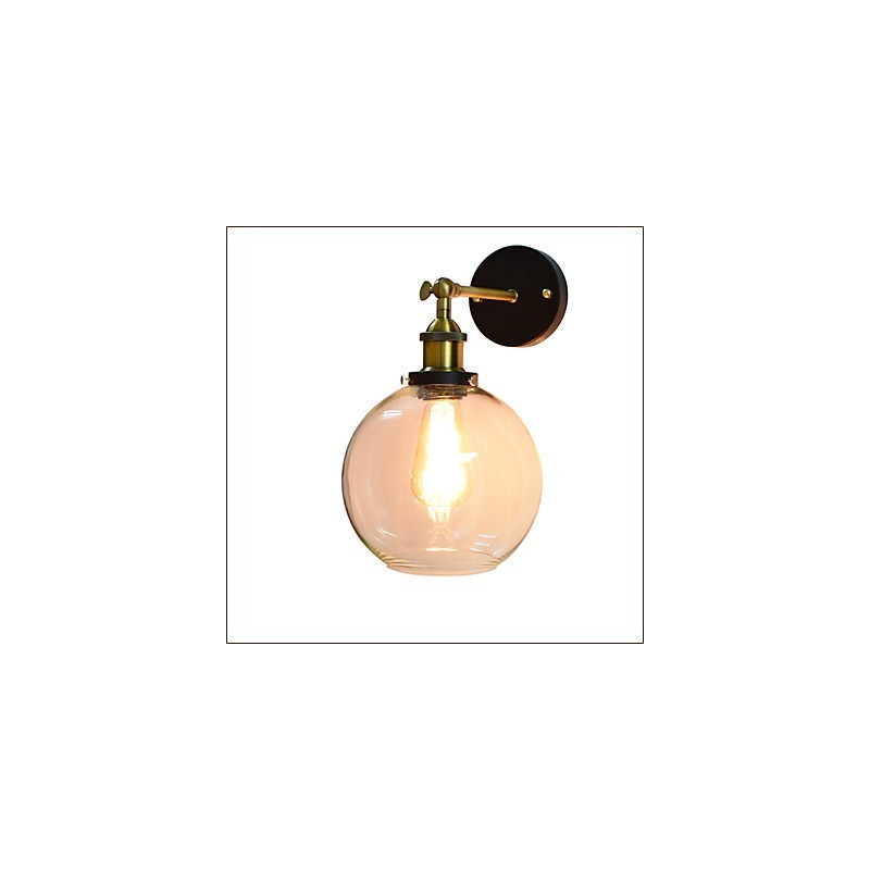 Železná nástenná lampa Čierna Jednoduchá retro nástenná lampa Jednohlavá dekoratívna nástenná lampa európskeho štýlu