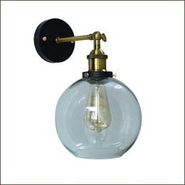 Železná nástenná lampa Čierna Jednoduchá retro nástenná lampa Jednohlavá dekoratívna nástenná lampa európskeho štýlu